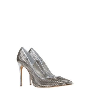 Casadei Pointed-Toe Pumps Silver Chain Detail
